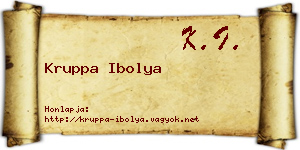 Kruppa Ibolya névjegykártya
